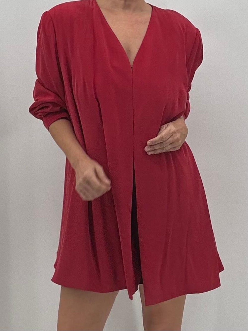 Vintage Y2K Della Reese Touched By An Angel Silk Red Blazer Deadstock Jacket - Picture 3 of 11